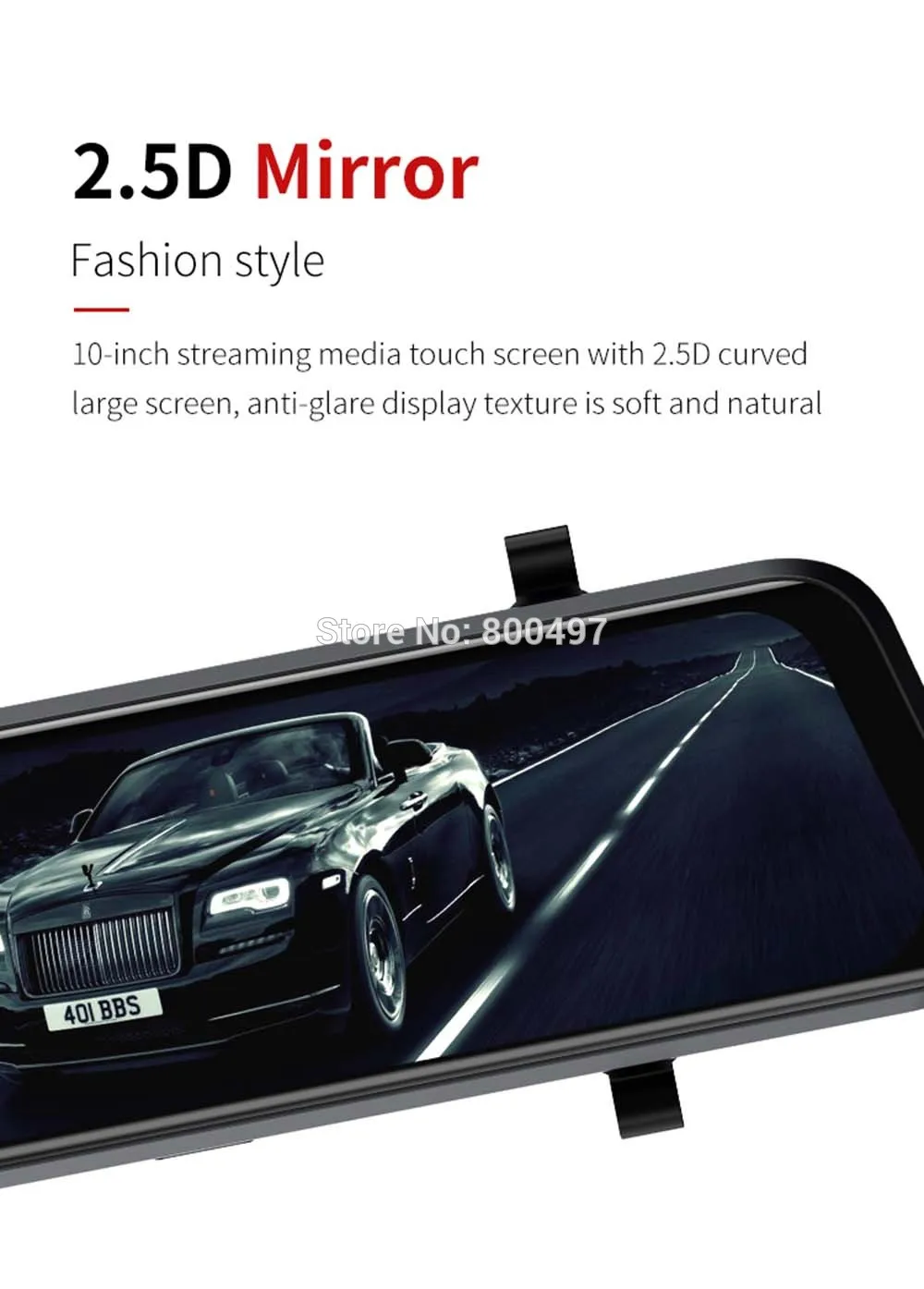 Автомобильный видеорегистратор FHD 1080P 1" ips полноэкранный поток медиа заднего вида 2.5D зеркало Выдвижная камера с двухканальным g-датчиком