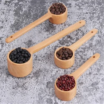 

Natural Wooden Mesuring Spoon Long Handle Wood Coffee Spoon Kitchen Soup Spoon Ladle Scoop For Home Restaurant 3 Size