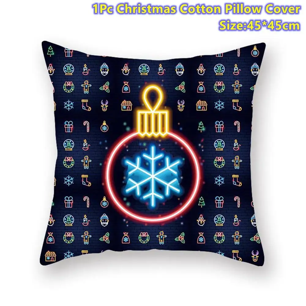Xmas Pillowcase 13 Taoup неоновая веселая Рождественская наволочка рождественские украшения Рождественское украшение для дома Noel рождественские подарки милый Navidad мультфильм - Цвет: Xmas Pillowcase 13