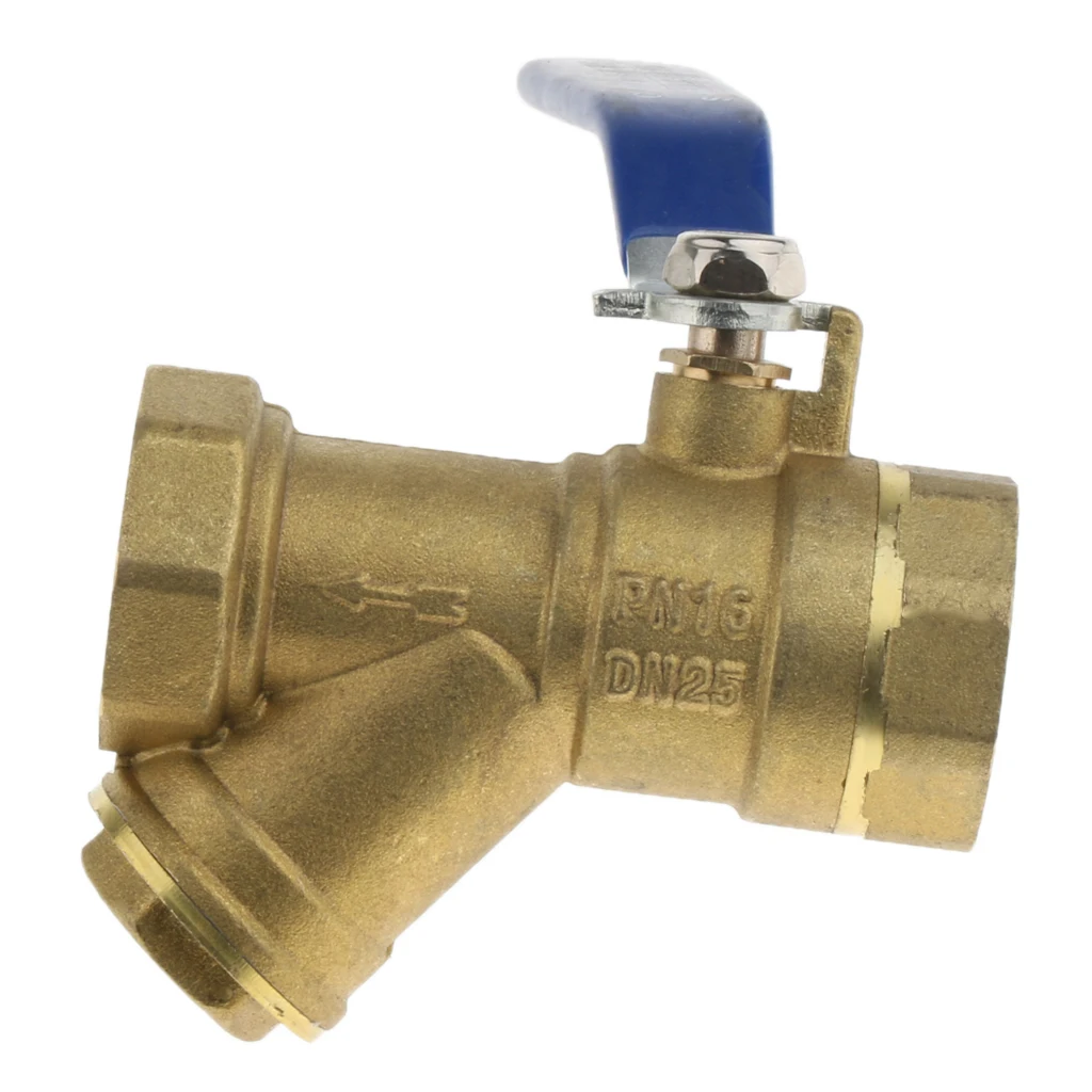 1" Filter Brass Ball Valve Shut Off For Water Oil Gas Female Thread DN25 Lever Handle brass ball valve