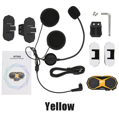 Yellow VR робот Мото Bluetooth домофон водонепроницаемый шлем мотоциклетная гарнитура fm-радио 1000 м Intercomunicador Interphone - Цвет: Yellow