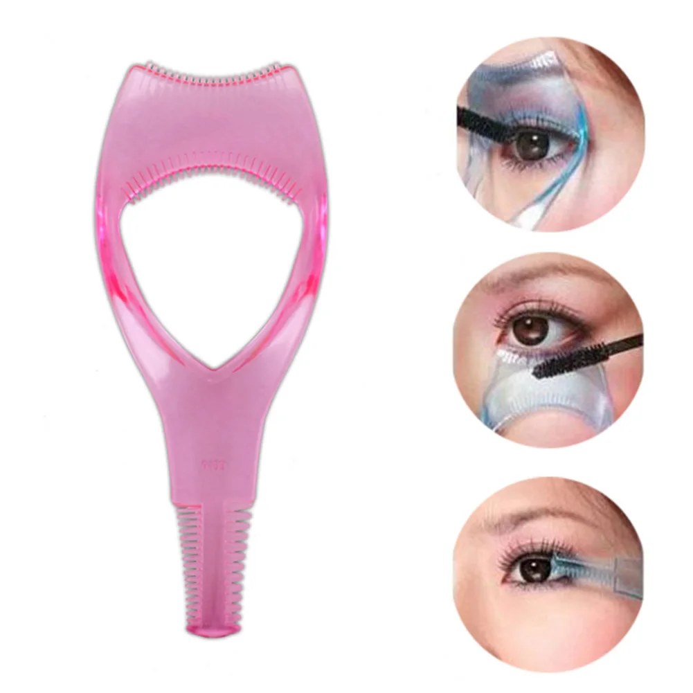 

Guard Mascara Applicator Guide Tool 3 In 1 Shield Eyebrow Brush Card Portable Eyebrow Curler Plastic Eyelash Comb Make Up Tool