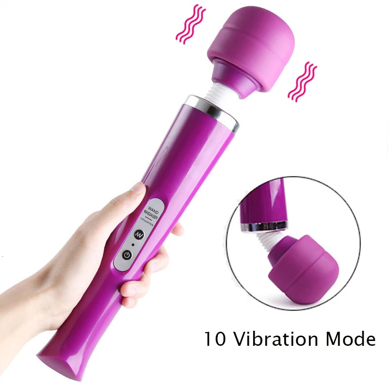 

Magic Wand Massage Stick 10 Speed Body Massage USB Charge Waterproof Vibrating Neck Waist Massager Adult Toys for Women EU plug