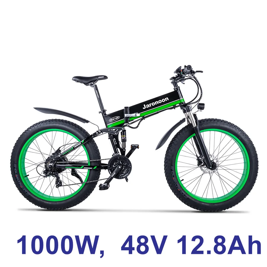 1000W 12.8A Green MX01 1000 Вт Мощный электрический Снежный велосипед, 5-grade помощи педалированию Сенсор, 21 Скорость упитанный электровелик, 48В, очень большой Батарея Байк, способный преодолевать Броды - Цвет: 1000W 12.8A Green