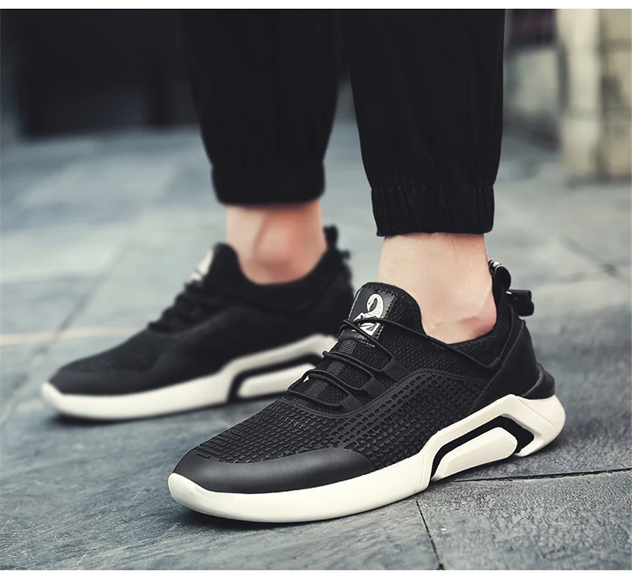 CREDRIZK/черные мужские кроссовки; спортивная обувь; легкая обувь; zapatillas hombre Deportiva; Брендовая обувь для бега; мужская обувь на шнуровке; chaussure homme