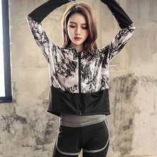 Осенняя и зимняя одежда свободного кроя для похудения, Женские топы для фитнеса, спорта, йоги, поглощающая пот верхняя одежда, верхняя одежда, пальто на молнии