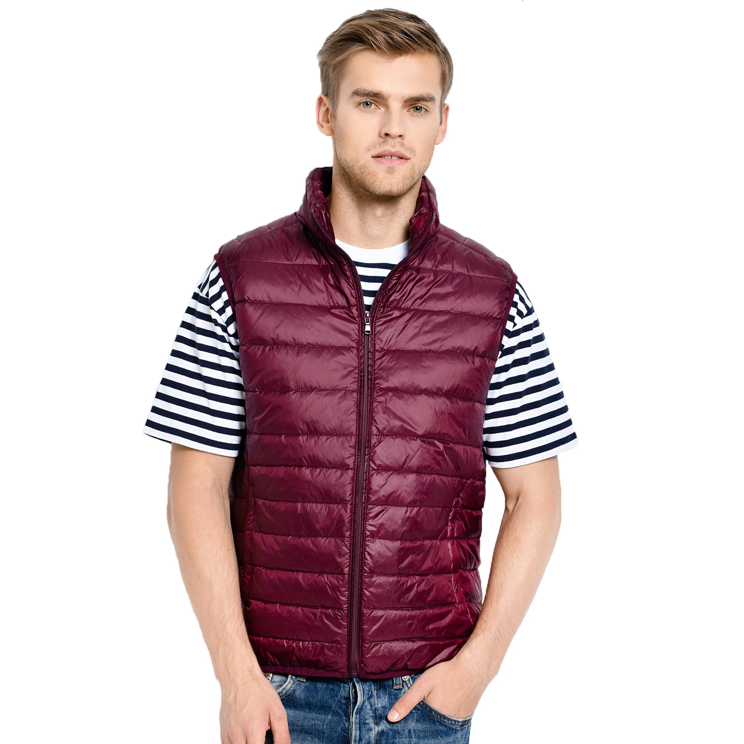 

YICIYA Arrival Brand Men Sleeveless Jacket Winter Ultralight White Duck Down Vest Male Slim Vest Mens Windproof Warm Waistcoat