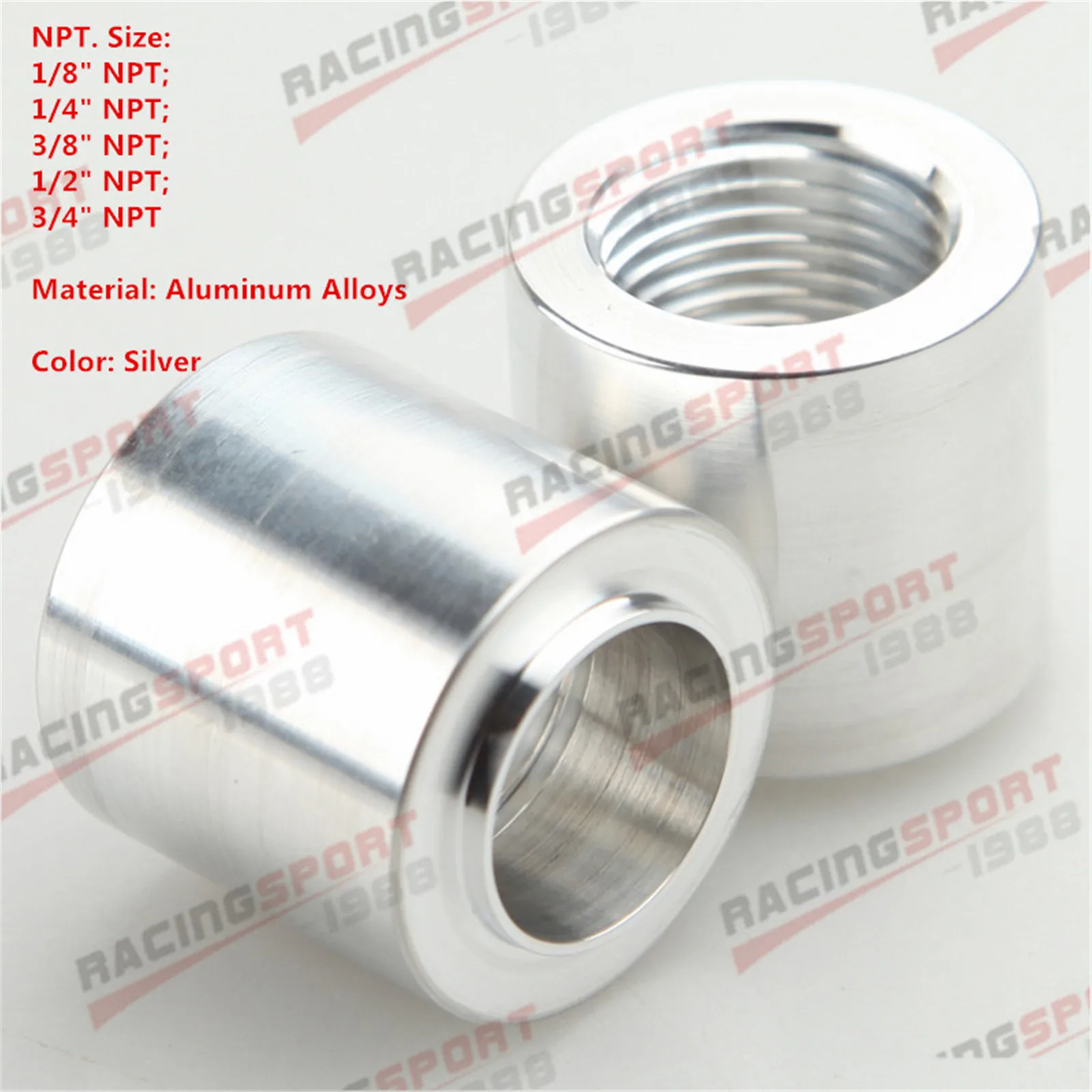 

1/8" 1/4" 3/8" 1/2" 3/4" NPT Female Aluminum Weld On Bung Fitting Adapter