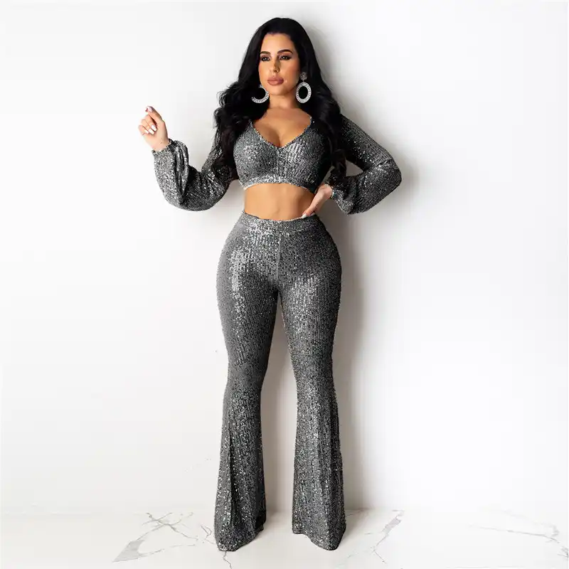 Sequin matching pants set Clearance