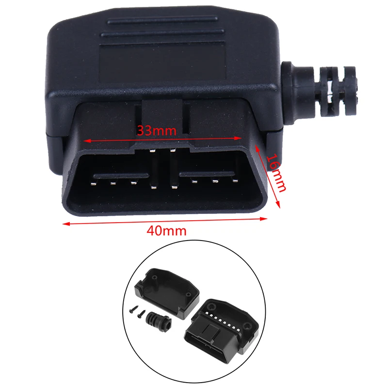 1 компл. OBD II Тип 16 Pin Мужской авто разъем кабель провода розетки разъем с оболочкой и винт