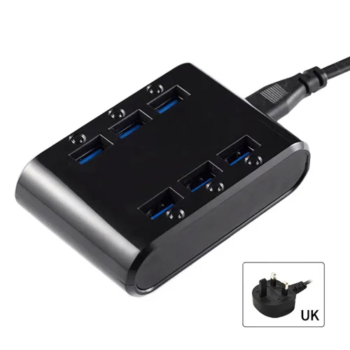 UK 6 ports charger PUJIMAX 24 Вт 4.8A 6-Порты USB Зарядное устройство концентратор Мощность станции мобильного телефона Зарядное устройство для samsung huawei LG Iphone адаптер EU/US/UK Разъем - Тип штекера: UK 6 ports charger