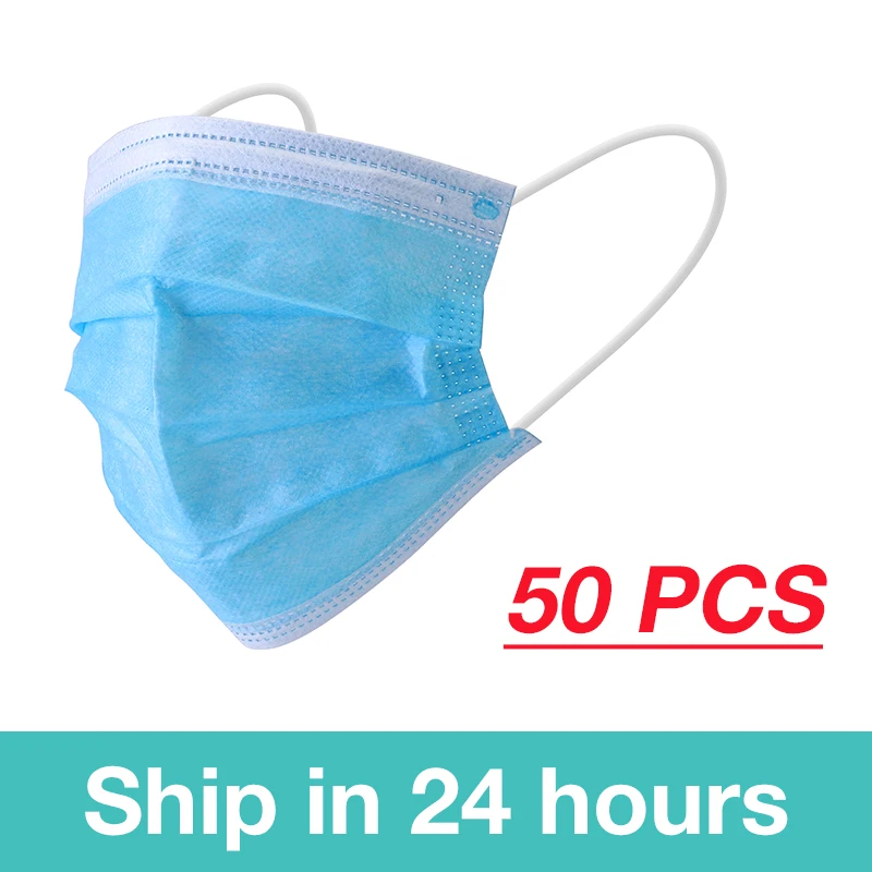 

10/20/50/100 pcs Non Woven Disposable Face Mask 3 Layer Hanging ear Dust Filter Safety Elastic Facial Dust-Proof Mouth Masks