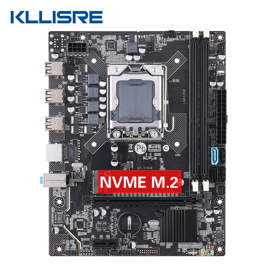 Комплект материнской платы Kllisre X9A с Xeon LGA 1356 E5 2470 C2 2x8 ГБ = 16 Гб 1600 МГц DDR3 память ECC