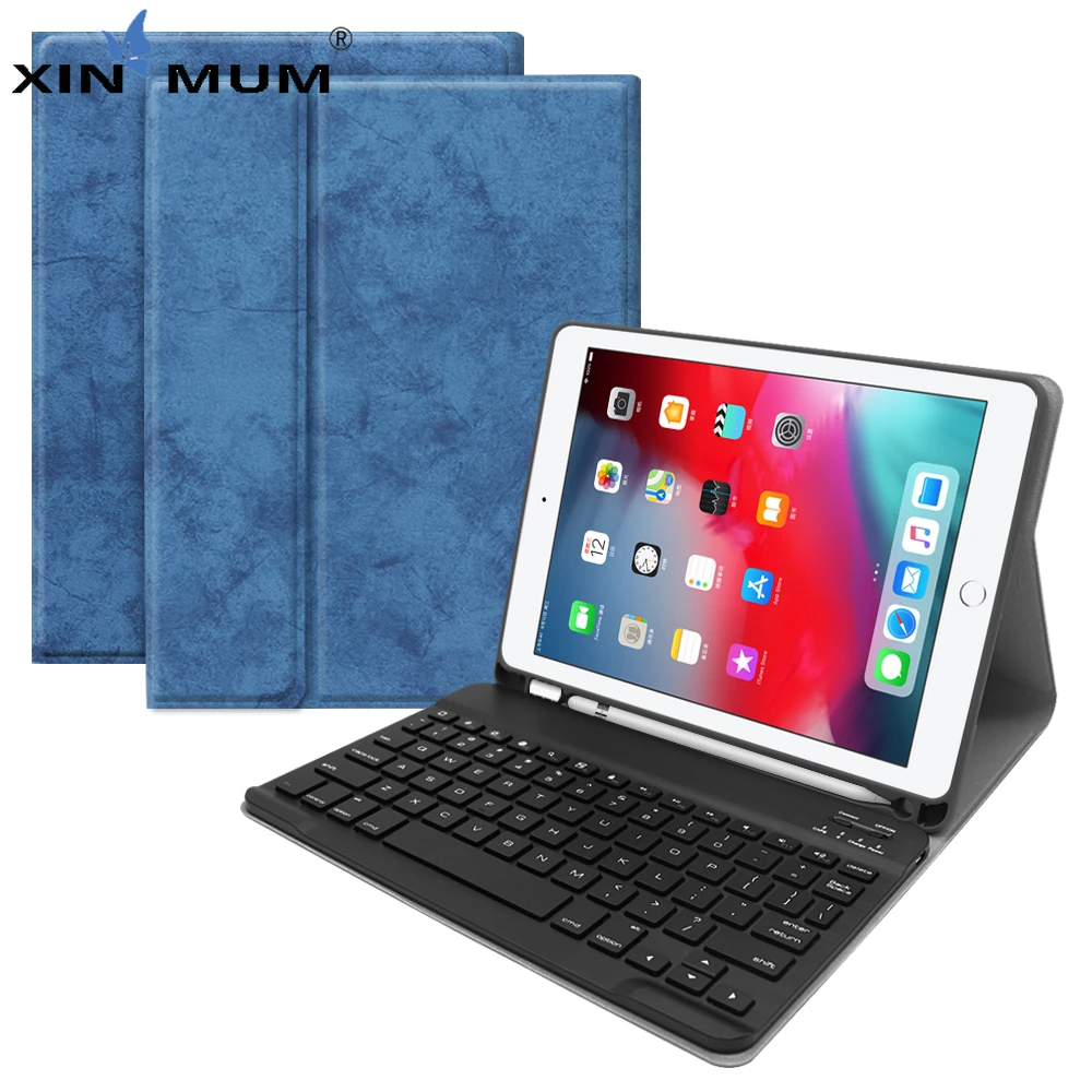 

For iPad Air 3 iPad Pro 10.5 inch English Bluetooth Keyboard with Cloth Grain PU Leather Tablet Protective Case and Pen Slot