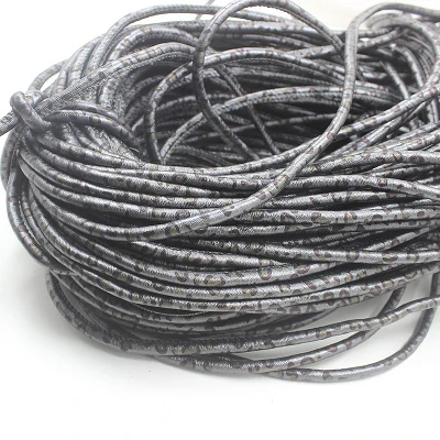 2M Leopard Printed Imitation Leather Cord Rope For DIY Handmade Craft Necklace Bracelet Choker Jewelry Making - Цвет: Gray