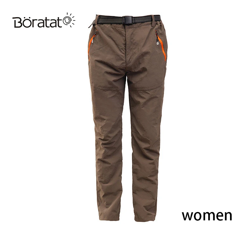 Спортивные Походные штаны для мужчин, для альпинизма, кемпинга, рыбацкий трекинговый, быстросохнущие штаны для женщин, дышащие, тактические, водонепроницаемые брюки - Цвет: Women-brown
