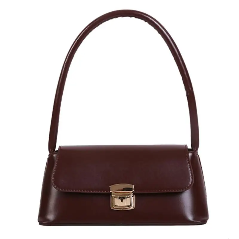 Dark Brown Новые модные сумки, классические нежные классические серьги-стержни, кожаная женская сумка на плечо, одноцветная дорожная сумка-тоут для девочек, хозяйственная сумка - Цвет: Dark Brown