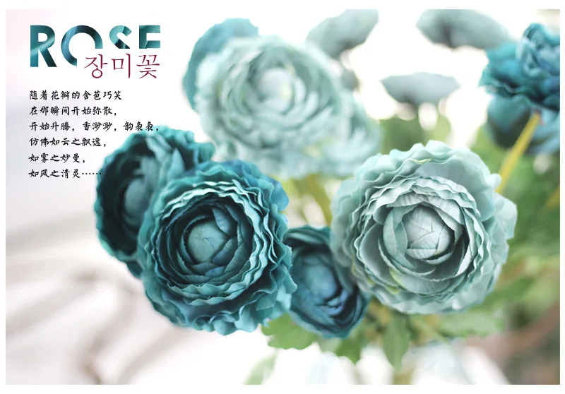 20pcs/lot Artificial Silk Fake Flowers Lulian Tea Rose Rose Camellia Lotus Family Wedding Party decortions supplies
