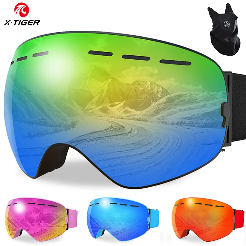 Ski-Goggles Glasses Anti-Fog Sport X-TIGER Uv400-Protection Magnetic Double-Layers Outdoor