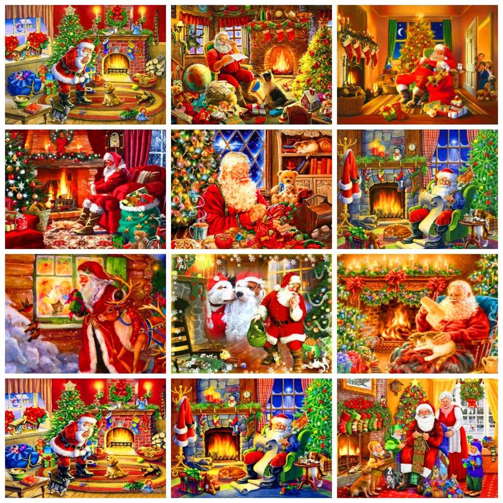 DIY 5d Diamond Painting Santa Claus Handmade Gift Full Square/Round Craft main image 0