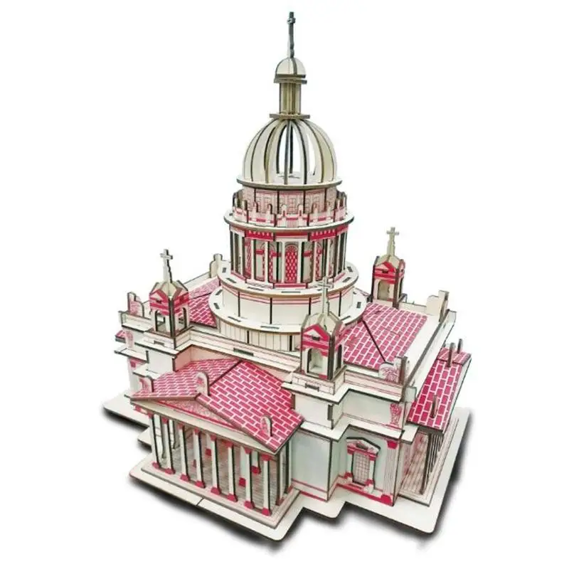 DIY Киева собора 3D деревянная модель здания детские игрушки-Пазлы ручной работы Обучающие игры сборные наборы Рождественский подарок на день рождения