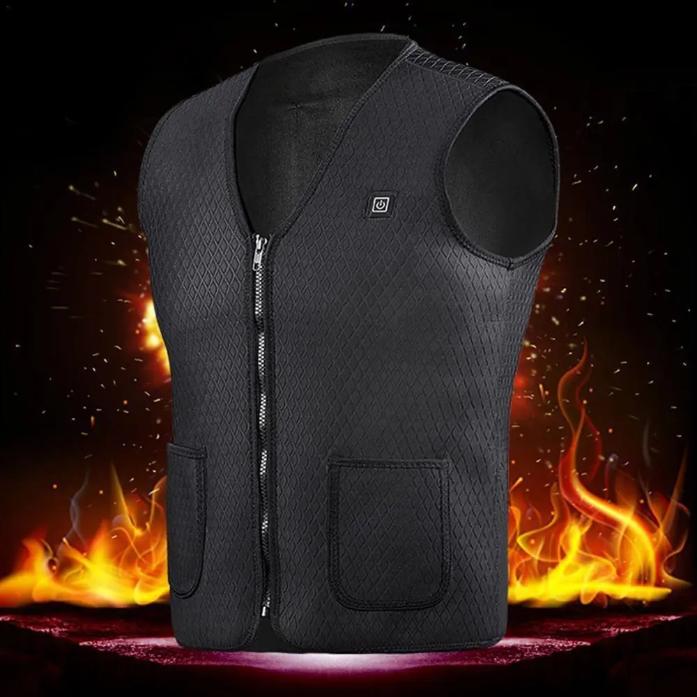 

USB Electric Heating Vest Heated Pads Temperature Adjustment Thermal Corset Winter Warm Up Jacket Vest Warm Coat For Motorcycle