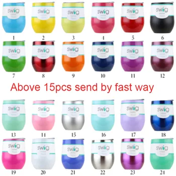 

Wholesale Price Swig Wine Cups Insulated Thermos Coffee Mug Vacuum Thermos Cup Coffee Tumbler 9OZ Egg Shaped cup Wine beer Mug