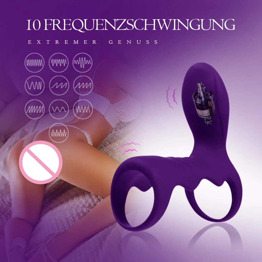 Movconly Men Waterproof 10 Speeds Vibrators Collars Cock Penis Ring Delay Premature Lock Fine Sex Toys