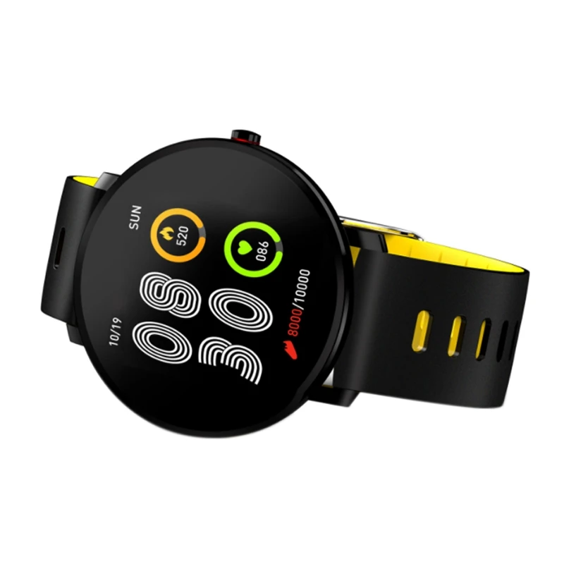 K9 Smart Watch Bluetooth Sports Bracelet Heart Rate Tester Outdoor Pedometer-Black+Yellow