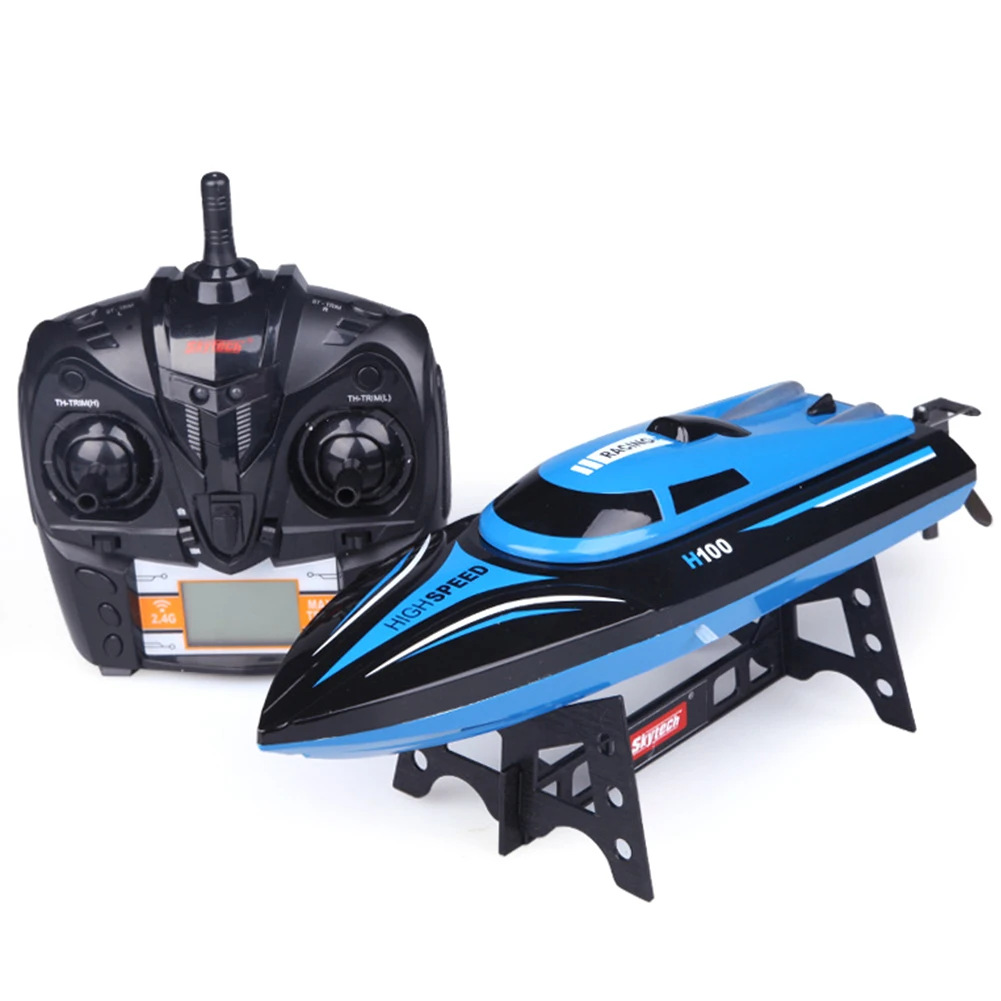 

H100 High Speed Mini Children 4 Channel Speedboat Shape RC Boat Gift Toy Electric With LCD Screen ABS Racing Easy Operation