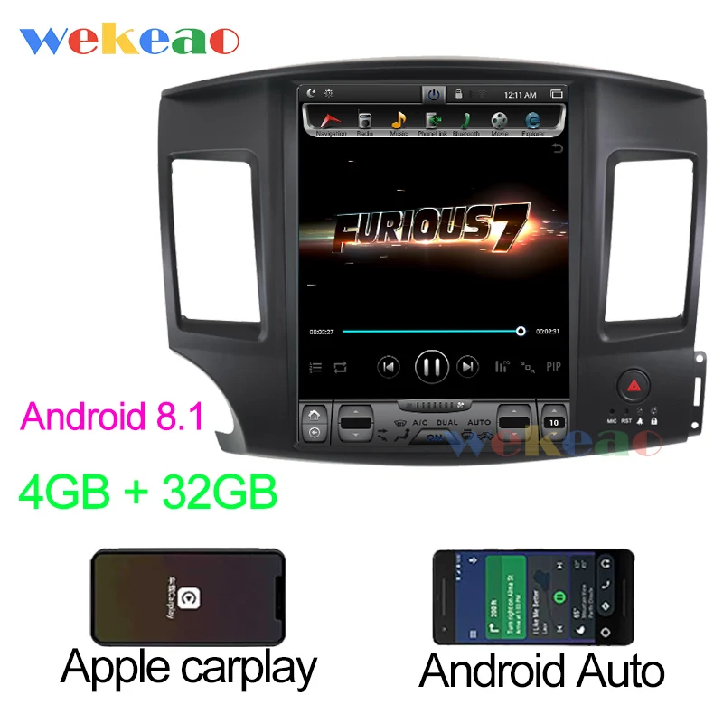 Wekeao вертикальный экран Tesla стиль 12,1 ''Android 8,1 автомобильный Dvd мультимедийный плеер для Mitsubishi Lancer Grand Автомагнитола 2010 - Цвет: Android Car Radio