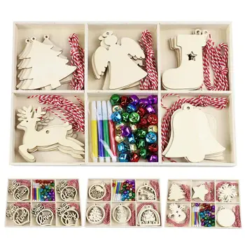 

Wooden ChristmasTree Pendant Ornaments Decor For Home Kids Toys Gift Christmas New Year Party Decor Wood Craft Ornaments