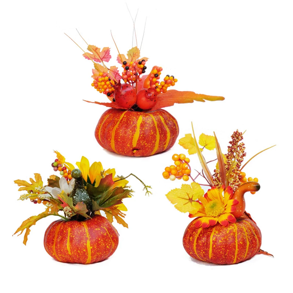 Искусственные тыквы кленовый лист сушеные цветы гранатовый стол дом осень