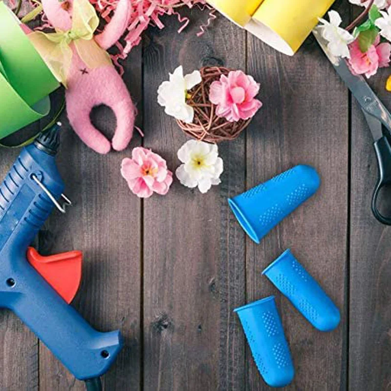 12 Pieces Finger Cots Silicone Finger Protection Covers Caps Fingertip Protectors Heat Resistant Sleeves 3 Sizes
