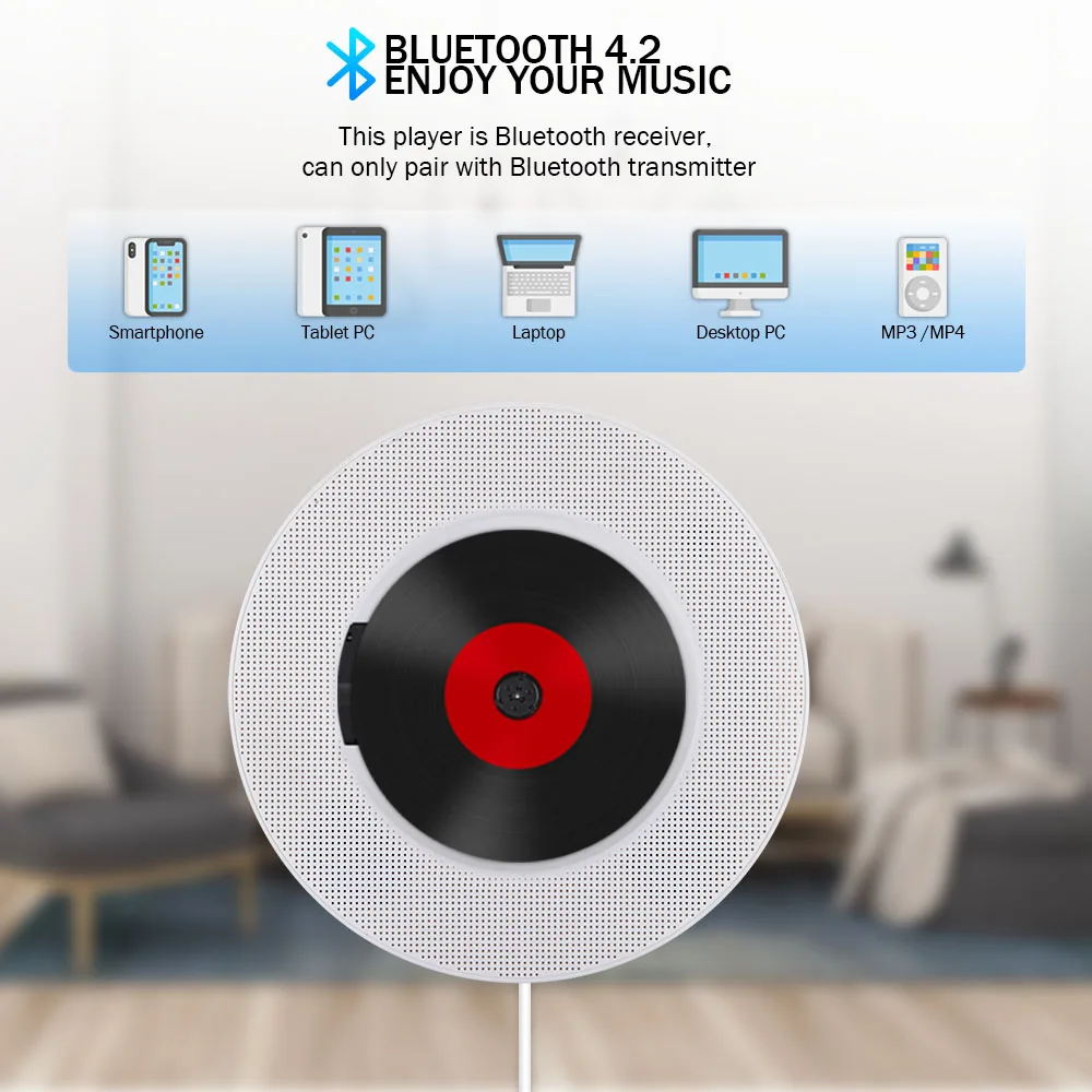 Пульт дистанционного управления портативный CD-плеер Bluetooth настольная подставка настенный CD-плеер Walkman ЖК-дисплей домашний аудио магнитофон радио