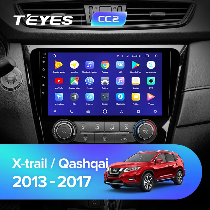 TEYES CC2L Штатная магнитола для Ниссан Х-Трейл Х Трейл 3Nissan X-Trail X Trail 3 T32 2013 Android 8.1, до 8-ЯДЕР, до 4+ 64ГБ 32EQ+ DSP 2DIN автомагнитола 2 DIN DVD GPS мультимедиа автомобиля