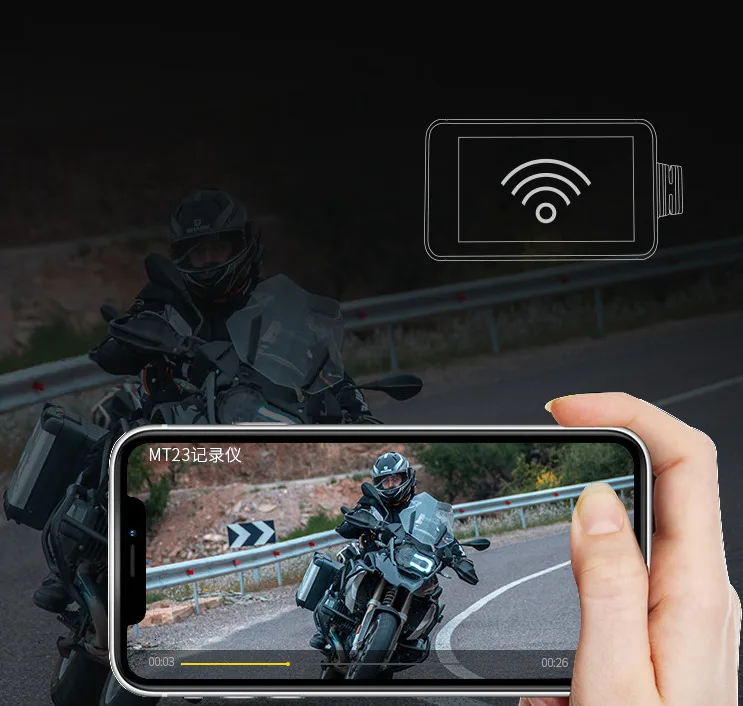Мотоциклетная WiFi камера с сенсорным экраном 140 ° MT23 двойной видеорегистратор Moto gps HD Dash Cam 1080P Водонепроницаемая циклическая записывающая камера