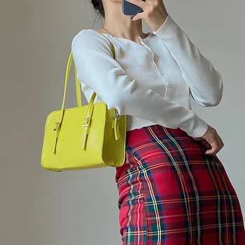 

Simple Retro Rectangular Underarm Shoulder Bag Female Women Bag New Totes Handbags Hand Bag