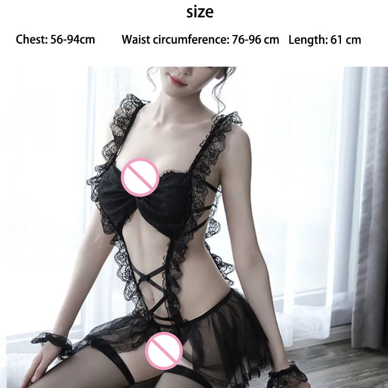 Women's Fantasy Sex Clothing Intimate Lingerie Set Sexy Exotic Maid Costume Role
