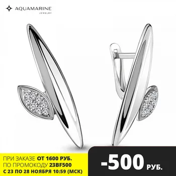 

AQUAMARINE earrings with cubic zirconia, silver 925