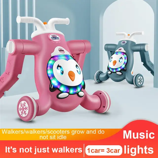 Baby Walker Kids Ride-On Toy Infant Three In One Multi Function Walker Trolley Scooter Baby Scooter Tricycle Car For Children 1
