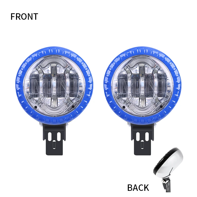 silver blue KJAUTOMAX для Mini Cooper F55 F56 R60 R61 R53 R54 R55 R56 черный красный желтый серебристый синий углеродное волокно металлическая передняя решетка вытяжной лампы - Испускаемый цвет: silver blue
