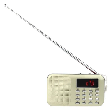 

Mini Portable Am/Fm Radio Mp3 Music Player Speaker Support Micro-Sd/Tf Card(Gold)