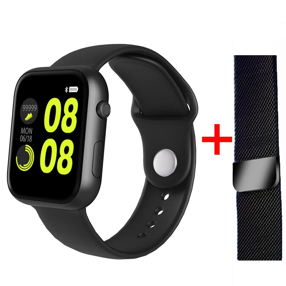 Умные часы с монитором сердечного ритма и артериального давления, умные часы для женщин, умные часы для мужчин 4 для Apple IOS Android Phone - Цвет: Black Black metal