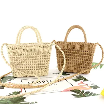 

New fashion hollow straw bag mesh hand-woven bag casual female beach bag