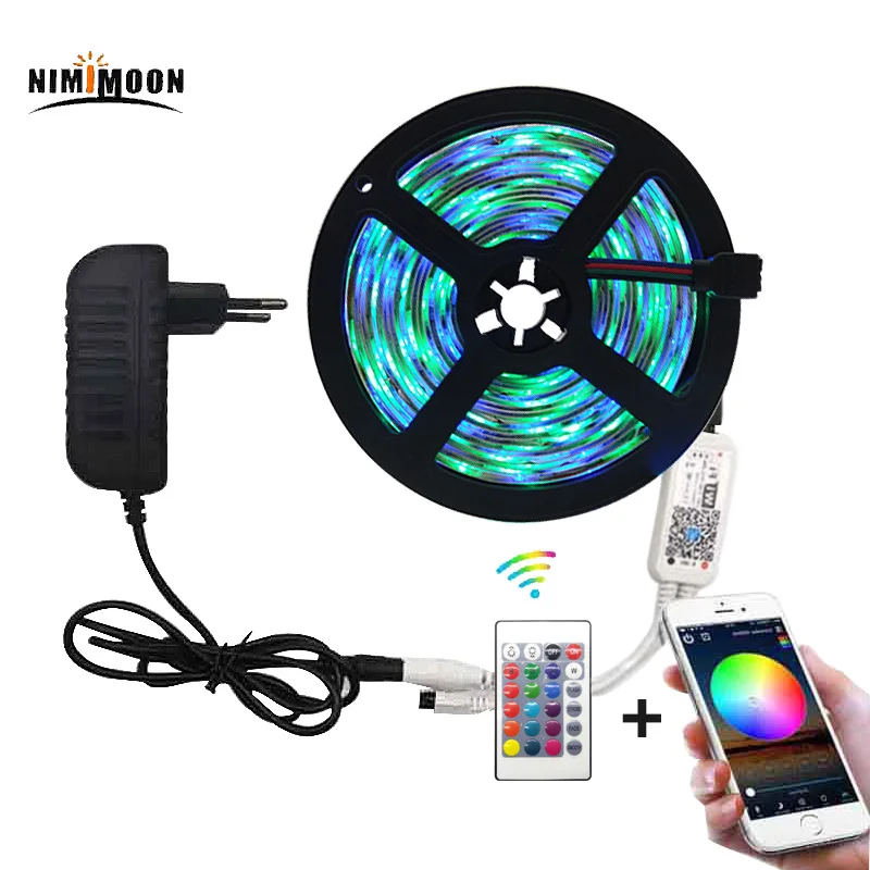 RGB светодиодный светильник SMD 2835 5 м Водонепроницаемая RGB лента DC12V Светодиодный диодный светильник гибкая полосатая лампа ИК wifi контроллер