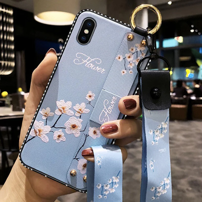 Мягкий ТПУ чехол на запястье для телефона iPhone 11 Pro MAX 7 8 6 6S Plus X XS XR винтажный