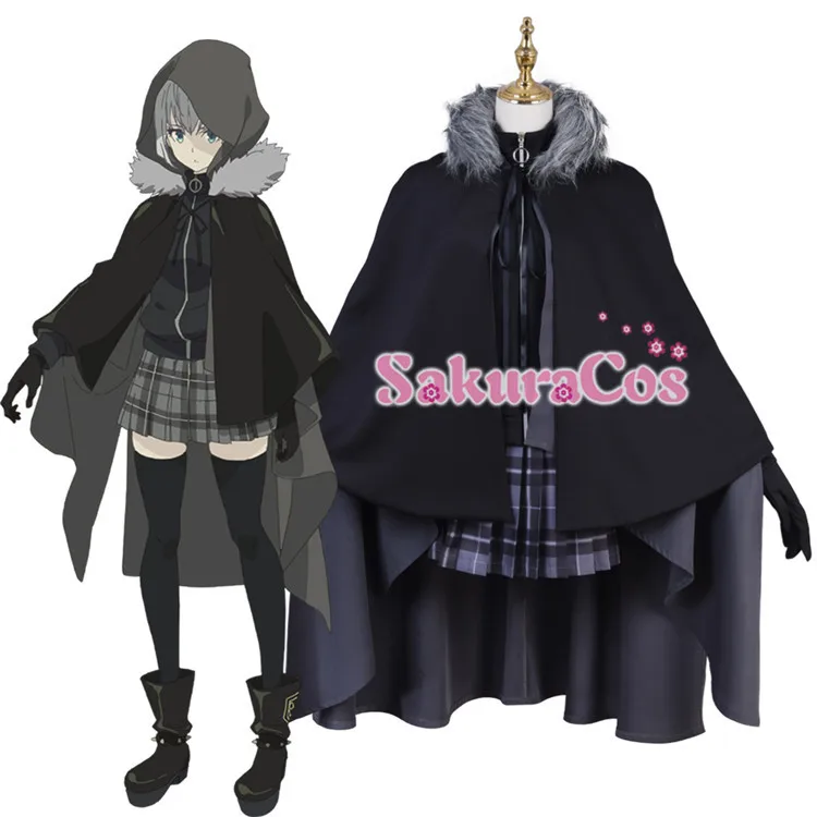 Best Offers Anime FGO Lord El-Melloi II Case Files Gurei Gray Cosplay Costume with Cloak Halloween costume For Women Free Shipping