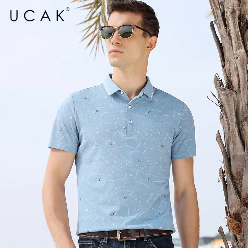 

UCAK Brand Fashion Tops Streetwear Short T-Shirts Men 2020 New Arrival Summer T Shirt Casual Cotton Striped For Tshirt Men U5098
