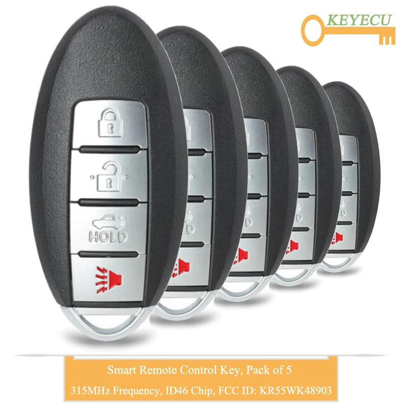 KEYECU умный Автомобильный ключ с дистанционным управлением для Nissan Altima Maxima Murano 4Btn